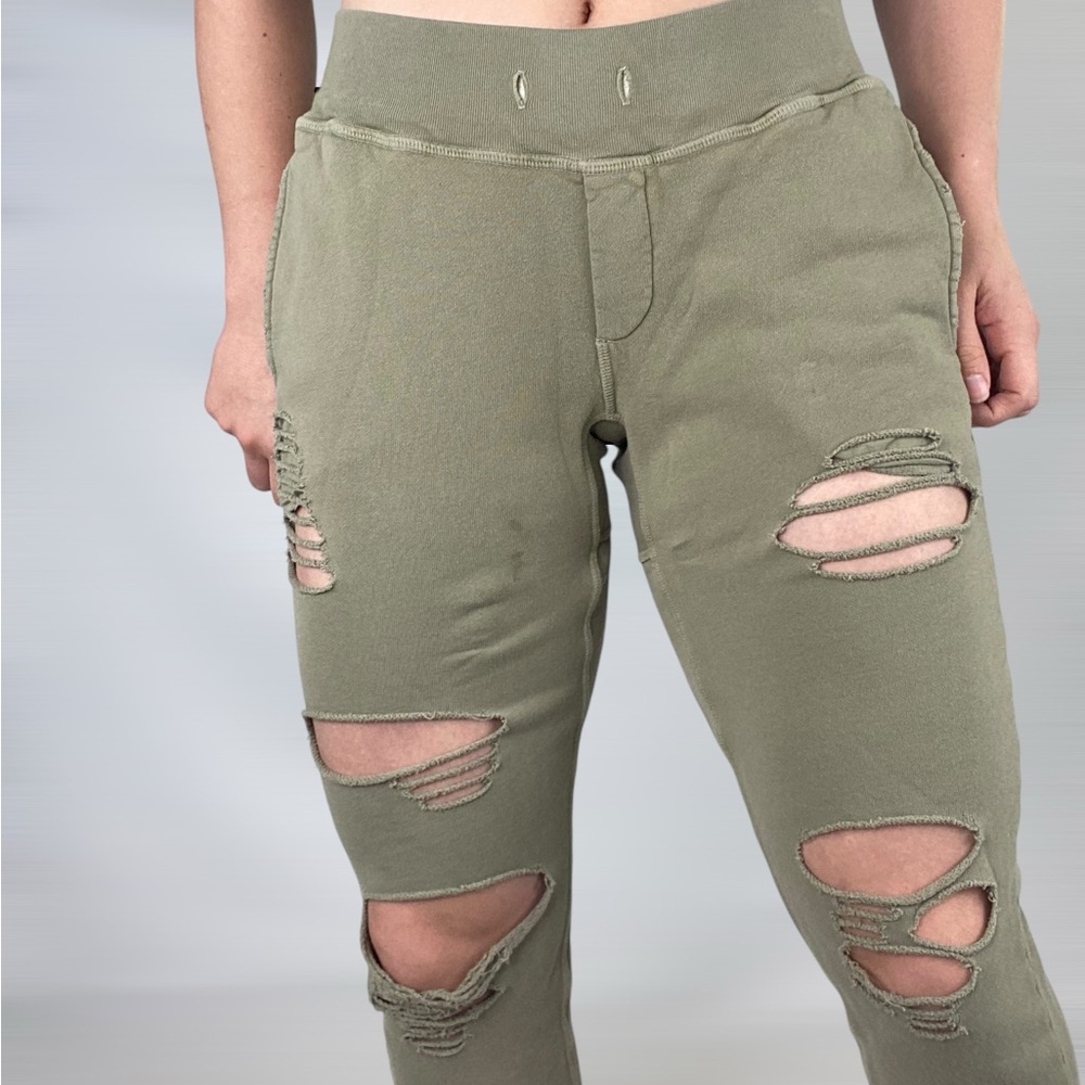 NSF Destroyed Sweatpant Mid Rise Jogger Casual Size Small Made in USA Cotton - Picture 6 of 8